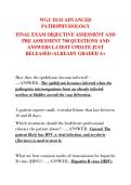 WGU D115 ADVANCED  PATHOPHYSIOLOGY  FINAL EXAM OBJECTIVE ASSESMENT AND  PRE ASSESMENT 700 QUESTIONS AND  ANSWERS LATEST UPDATE JUST  RELEASED &sol;ALREADY GRADED A&plus; 