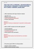 AMLS POST TEST &lpar;3 VERSIONS&rpar; - ADVANCED MEDICAL  LIFE SUPPORT &vert; FREQUENTLY TESTED QUESTIONS  WITH CORRECT ANSWERS &vert; BRAND NEW&excl; 