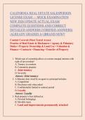 CALIFORNIA REAL ESTATE SALESPERSON  LICENSE EXAM &mdash; MOCK EXAMINATION NEW 2026 UPDATE ACTUAL EXAM  COMPLETE QUESTIONS AND CORRECT  DETAILED ANSWERS &lpar;VERIFIED ANSWERS&rpar;  &vert;ALREADY GRADED A&plus;&vert;&vert;BRAND NEW&excl;&excl;