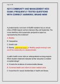 N215 COMMUNITY AND MANAGEMENT HESI  EXAM &vert; FREQUENTLY TESTED QUESTIONS  WITH CORRECT ANSWERS &vert; BRAND NEW&excl;
