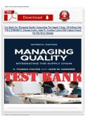 Test Bank for Managing Quality&colon; Integrating the Supply Chain&comma; 7th Edition by S&period; Thomas Foster & John W&period; Gardner &vert; Chapters 1&ndash;15 &vert; Verified Q&A
