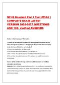 NFHS Baseball Part I Test &lpar;WIAA &rpar;  COMPLETE EXAM LATEST  VERSION 2026-2027 QUESTIONS  AND 100- Verified ANSWERS 