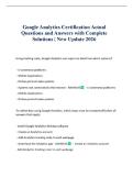 Google Analytics Certification Actual Questions and Answers with Complete Solutions &vert; New Update 2026