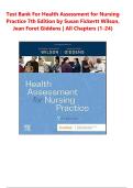 Test Bank for Health Assessment for Nursing Practice 7th Edition by Wilson & Giddens &vert;&vert; NCLEX-Style Questions & Answers