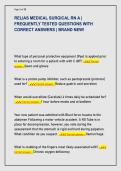 RELIAS MEDICAL SURGICAL RN A &vert;  FREQUENTLY TESTED QUESTIONS WITH  CORRECT ANSWERS &vert; BRAND NEW&excl;