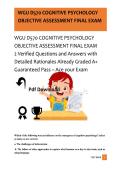 WGU D570 COGNITIVE PSYCHOLOGY  OBJECTIVE ASSESSMENT FINAL EXAM  2 Verified Questions and Answers with  Detailed Rationales Already Graded A&plus;  Guaranteed Pass &ndash; Ace your Exam 