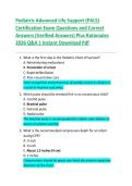 Pediatric Advanced Life Support &lpar;PALS&rpar;  Certification Exam Questions and Correct  Answers &lpar;Verified Answers&rpar; Plus Rationales  2026 Q&A &vert; Instant Download Pdf 