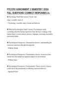 PYC3701 ASSIGNMENT 2 SEMESTER 1 2026 FULL QUESTIONS CORRECT RESPONSES A&plus;