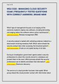 WGU D320 - MANAGING CLOUD SECURITY  EXAM &vert; FREQUENTLY TESTED QUESTIONS  WITH CORRECT ANSWERS &vert; BRAND NEW&excl; 
