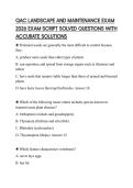 QAC LANDSCAPE AND MAINTENANCE EXAM 2026 EXAM SCRIPT SOLVED QUESTIONS WITH ACCURATE SOLUTIONS