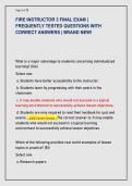 FIRE INSTRUCTOR 3 FINAL EXAM &vert;  FREQUENTLY TESTED QUESTIONS WITH  CORRECT ANSWERS &vert; BRAND NEW&excl; 