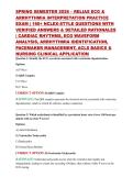 SPRING SEMESTER 2026 &ndash; RELIAS ECG & ARRHYTHMIA INTERPRETATION PRACTICE EXAM &vert; 180&plus; NCLEX-STYLE QUESTIONS WITH VERIFIED ANSWERS & DETAILED RATIONALES &vert; CARDIAC RHYTHMS&comma; ECG WAVEFORM ANALYSIS&comma; ARRHYTHMIA IDENTIFICATION&comma; PACEMAKER MANAGEMENT&comma; ACLS BASICS & N