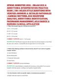 SPRING SEMESTER 2026 &ndash; RELIAS ECG & ARRHYTHMIA INTERPRETATION PRACTICE EXAM &vert; 180&plus; NCLEX-STYLE QUESTIONS WITH VERIFIED ANSWERS & DETAILED RATIONALES &vert; CARDIAC RHYTHMS&comma; ECG WAVEFORM ANALYSIS&comma; ARRHYTHMIA IDENTIFICATION&comma; PACEMAKER MANAGEMENT&comma; ACLS BASICS & N