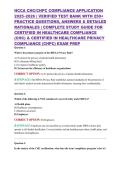 CERTIFIED IN HEALTHCARE COMPLIANCE &lpar;CHC&rpar; & HEALTHCARE PRIVACY COMPLIANCE &lpar;CHPC&rpar; 2026 &vert; 250&plus; VERIFIED TEST BANK