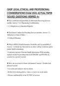 QASP LEGAL ETHICAL AND PROFESSIONAL CONSIDERATIONS EXAM 2026 ACTUAL PAPER SOLVED QUESTIONS VERIFIED A&plus;