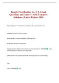 Google Certification Level 2 Actual Questions and Answers with Complete Solutions &vert; Latest Update 2026