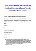 Burns' Pediatric Primary Care 7th Edition Test Bank&colon; Health Promotion & Disease Prevention Section Questions & Answers