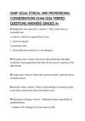QASP LEGAL ETHICAL AND PROFESSIONAL CONSIDERATIONS EXAM 2026 VERIFIED QUESTIONS ANSWERS GRADED A&plus;