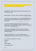 Nursing Leadership & Management&colon; Exam 1 latest version test with verified answers and complete solutions&period;