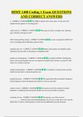 HIMT 1400 Coding 1 Exam QUESTIONS  AND CORRECT ANSWERS