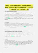 HIMT 1400 Coding and Classification ICD  Basic Midterm Review Exam QUESTIONS  AND CORRECT ANSWERS
