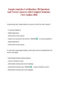 Google Analytics Certification &vert; 98 Questions and Correct Answers with Complete Solutions &vert; New Update 2026