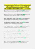 Introduction to Wellness&colon; 9 Dimensions and  Lifestyle Management Exam ACTUAL  QUESTIONS AND CORRECT ANSWERS