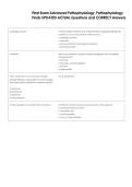 Final Exam Advanced Pathophysiology&comma; Pathophysiology  Finals UPDATED ACTUAL Questions and CORRECT Answers