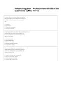 Pathophysiology Exam 1 Practice Problems UPDATED ACTUAL  Questions and CORRECT Answers 