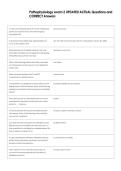 Pathophysiology exam 2 UPDATED ACTUAL Questions and  CORRECT Answers