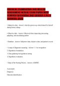 PHYSICAL EXAMINATION AND HEALTH ASSESSMENT ACTUAL EXAM PAPER WITH VERIFIED QUESTIONS AND GRADED A PLUS ANSWERS 2026
