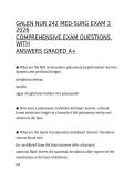 Galen NUR 242 Med-Surg Exam 3 2026 Comprehensive Exam Questions with Answers Graded A&plus; Latest