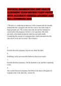 PHYSICAL EXAMINATION AND HEALTH ASSESSMENT EXAM REVIEW STUDY PAPER WITH ACCURATE VERIFIED ANSWERS AND FULL COVERAGE 2026