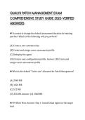 QUALYS PATCH MANAGEMENT EXAM COMPREHENSIVE STUDY GUIDE 2026 VERIFIED ANSWERS
