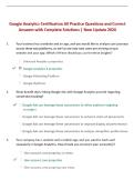 Google Analytics Certification All Practice Questions and Correct Answers with Complete Solutions &vert; New Update 2026