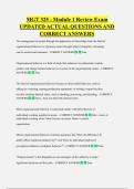 MGT 325 - Module 1 Review Exam  UPDATED ACTUAL QUESTIONS AND  CORRECT ANSWERS