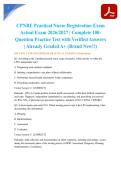 CPNRE Practical Nurse Registration Exam Actual Exam 2026&sol;2027 &vert; Complete 100-Question Practice Test with Verified Answers &vert; Already Graded A&plus; &lpar;Brand New&excl;&excl;&rpar;