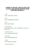 AMERICAN HEART ASSOCIATION CPR ACTUAL TEST 2026 QUESTIONS WITH ANSWERS GRADED A&plus;