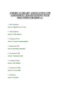 AMERICAN HEART ASSOCIATION CPR ASSESSMENT 2026 QUESTIONS WITH SOLUTIONS GRADED A&plus;