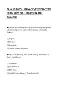QUALYS PATCH MANAGEMENT PRACTICE EXAM 2026 FULL SOLUTION AND ANALYSIS