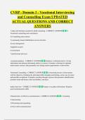 CVRP - Domain 3 - Vocational Interviewing  and Counselling Exam UPDATED  ACTUAL QUESTIONS AND CORRECT  ANSWERS