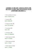 AMERICAN HEART ASSOCIATION CPR REVIEW GUIDE 2026 QUESTIONS WITH ANSWERS GRADED A&plus;
