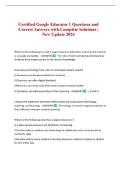 Certified Google Educator 1 Questions and Correct Answers with Complete Solutions &vert; New Update 2026