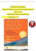 TEST BANK FOR Medical-Surgical Nursing&colon; Concepts for Clinical Judgment and Collaborative Care 11th edition by Donna D&period; Ignatavicius ISBN&colon; 978-0323878265 COMPLETE GUIDE WITH RATIONALES 100&percnt; VERIFIED A&plus; GRADE ASSURED&excl;&excl;&excl;&excl;NEW LATEST UPDATE&excl;&excl;&excl;&excl;&excl;&excl;