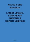 NCCCO Core 2026 &vert; Updated NCCCO Core Practice Exam & Study Guide with Verified Questions and Answers