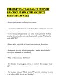 PREHOSPITAL TRAUMA LIFE SUPPORT PRACTICE EXAMS WITH ACCURATE VERIFIED ANSWERS