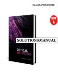 Solution Manual for Optical Networks 1st Edition by Debasish Datta