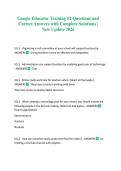 Google Educator Training &num;2 Questions and Correct Answers with Complete Solutions &vert; New Update 2026