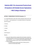Statistics BEC1 Pre-Assessment Practice Exam&colon; 45 Questions with Detailed Answer Explanations &ndash; WGU College of Business