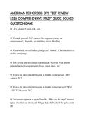 AMERICAN RED CROSS CPR TEST REVIEW 2026 COMPREHENSIVE STUDY GUIDE SOLVED QUESTION BANK